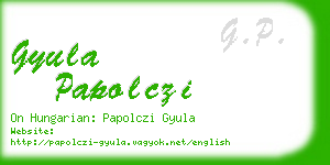 gyula papolczi business card